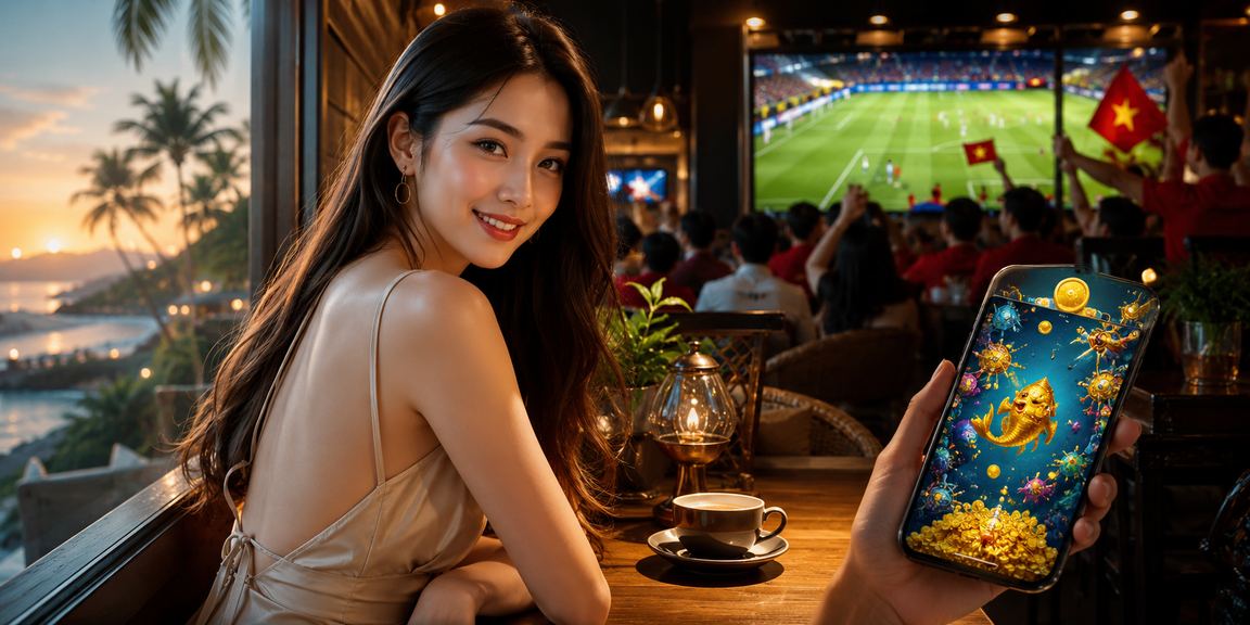 Người dùng tại Phú Quốc trải nghiệm casino di động cs168 qua điện thoại bên ly cà phê buổi sáng